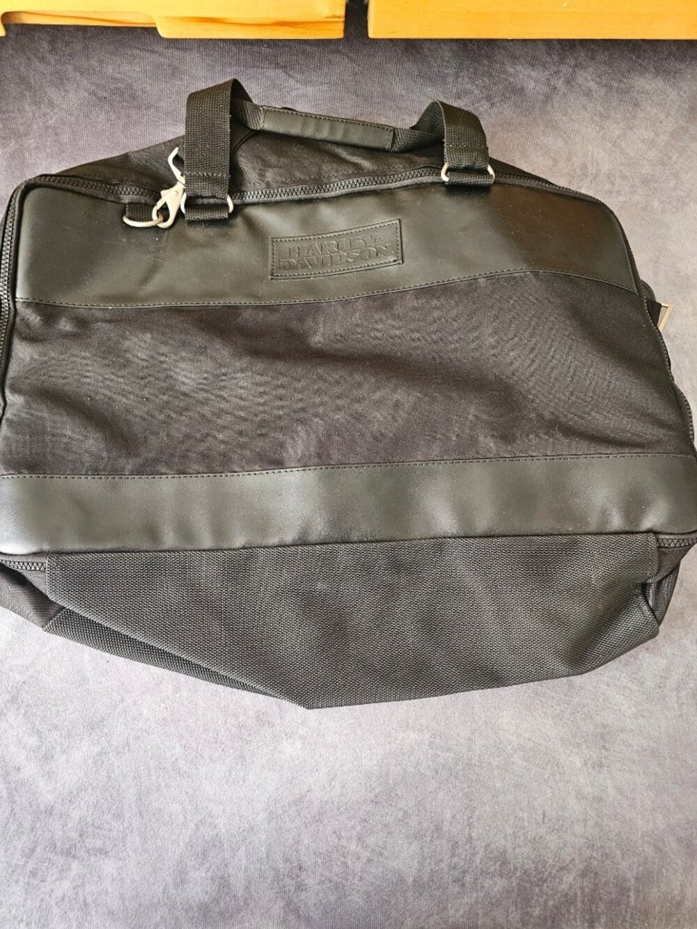 Harley-Davidson Touring Motorcycle Bag Black Soft Luggage Zipper Canvas Duffle
